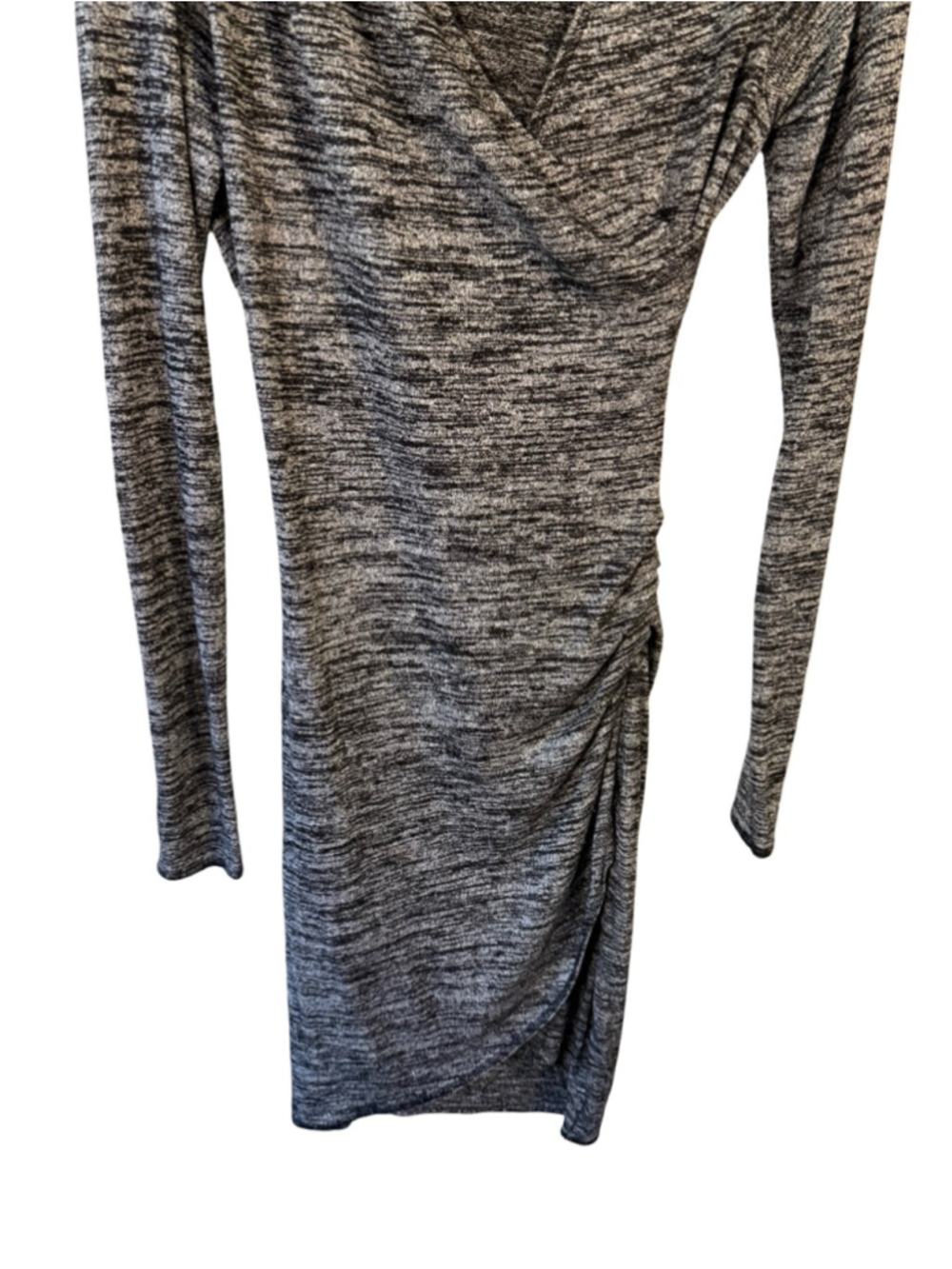 Wilfred Charcoal Marled Wrap Bodycon Dress Size S Minimalist Fall Winter - Picture 11 of 13